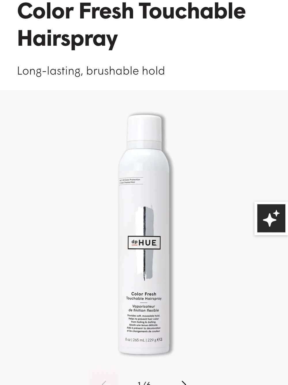 HUE Color Fresh Touchable Hairspray — White